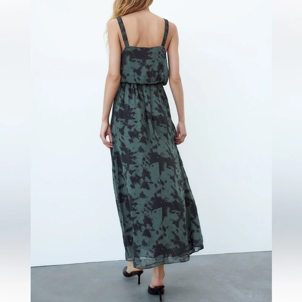 ZARA PRINTED MIDI DRESS - Picture 4 of 10